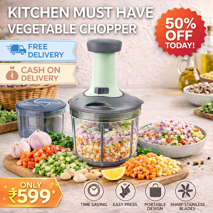 Quick & Easy Vegetable Push Chopper 🥗(50% Off Today)