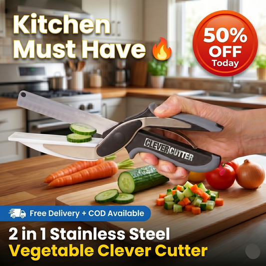 2 In 1 Stainless Steel Vegetable Cutter 🥗 (50% Off Today🔥)