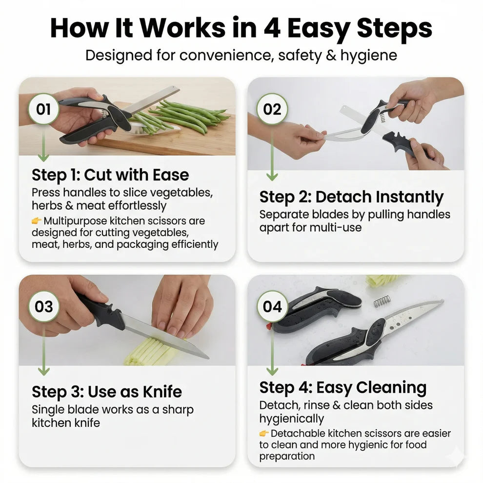 2 In 1 Stainless Steel Vegetable Cutter 🥗 (50% Off Today🔥)