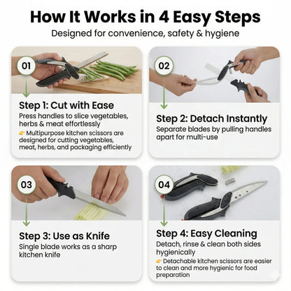 2 In 1 Stainless Steel Vegetable Cutter 🥗 (50% Off Today🔥)